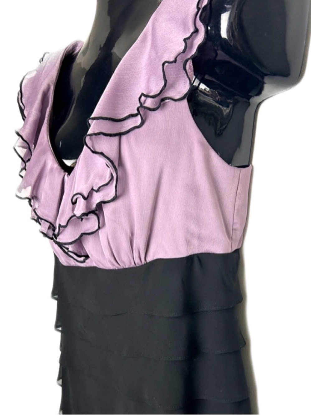 Black and Lavender Mini Dress NWOT - Picture 5 of 10